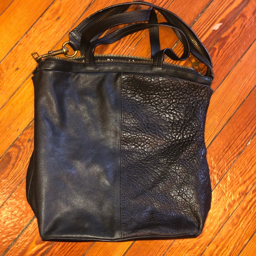 Black genuine leather bag